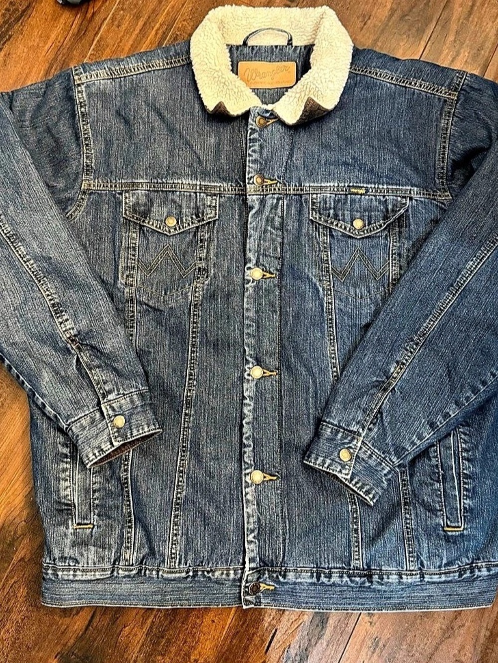 Wrangler Mens Sherpa Lined Denim Western Jacket Large Tall LT 74256RT M-159